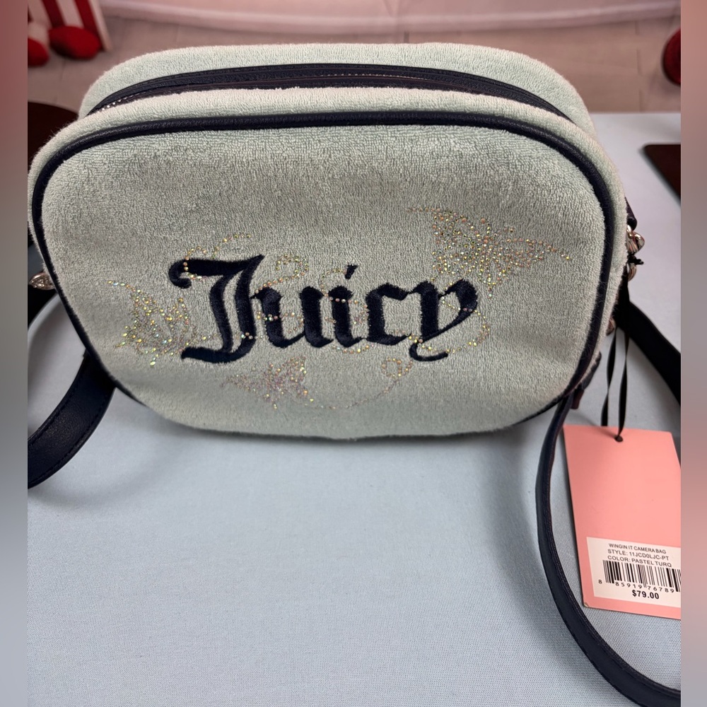 Juicy Couture Camera Bag In Pastel Turquoise Crossbody Bag NWT